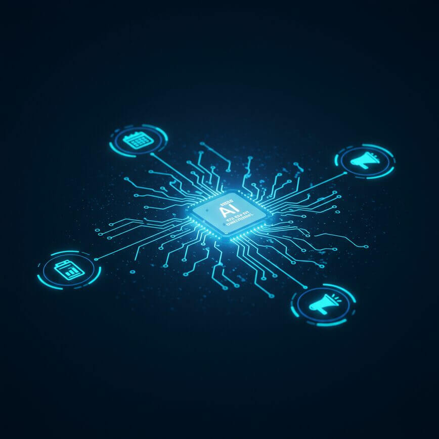To visually represent the ideal solution: an integrated, all-in-one AI platform that unifies all business functions.