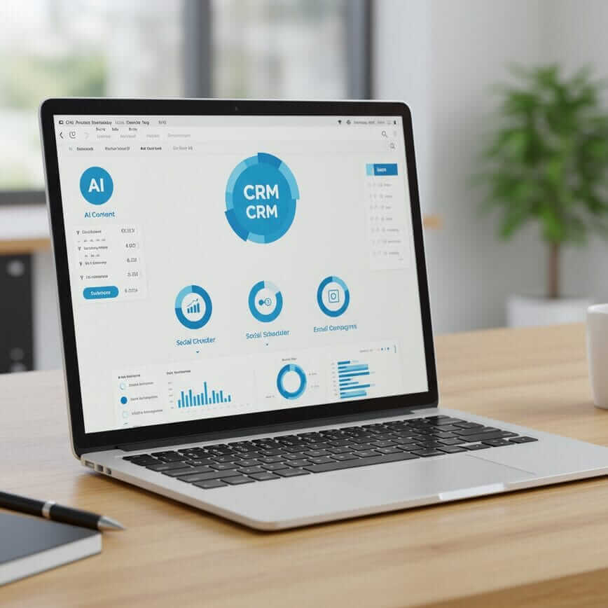 To visually represent the solution proposed in the article: a simple, clean, all-in-one CRM dashboard that integrates all necessary tools.