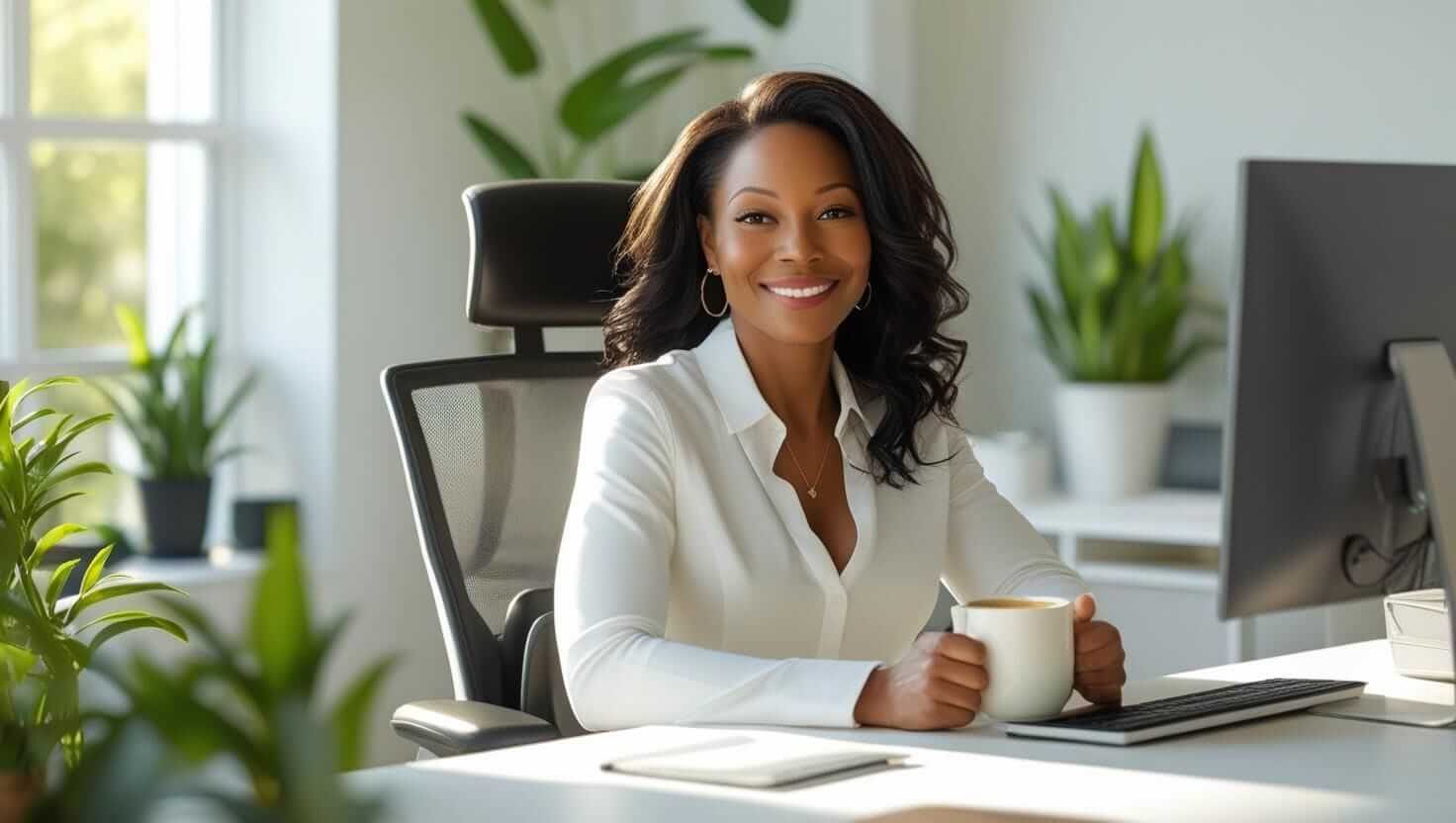 woman at desk